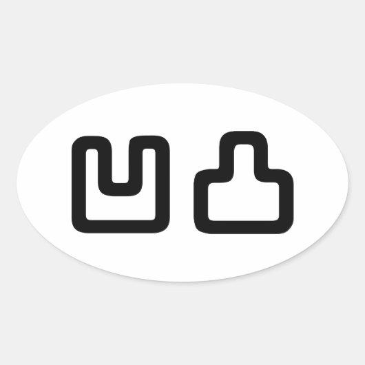 凹 凸 Outotsu お う つ と Ovaler Aufkleber (Vorderseite)