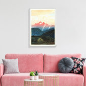 剣 山 旭, Mount Tsurugi, Hiroshi Yoshida, Woodcut Leinwanddruck (Insitu (Wohnzimmer))