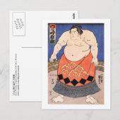 力 士, 国 Sumo Wrestler, Kuniyoshi, Ukiyo-e Postkarte (Vorne/Hinten)