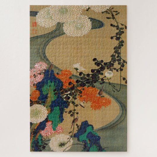 動 植 綵 絵(29)菊 流 花 水, 2000 PUZZLE (Vertikal)