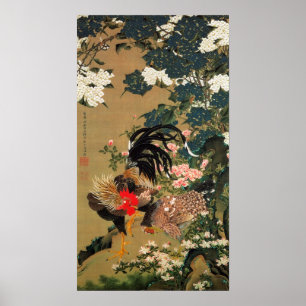 動 植 綵 絵(6)紫 花 陽 双 POSTER