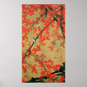 動 綵 絵(30)紅 小 植, 葉 POSTER