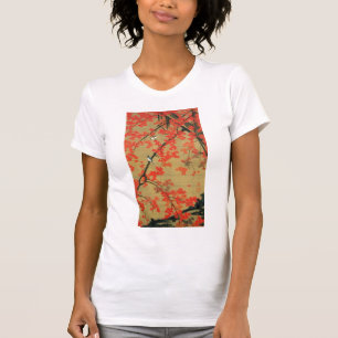動 綵 絵(30)紅 小 植, 葉 T-Shirt