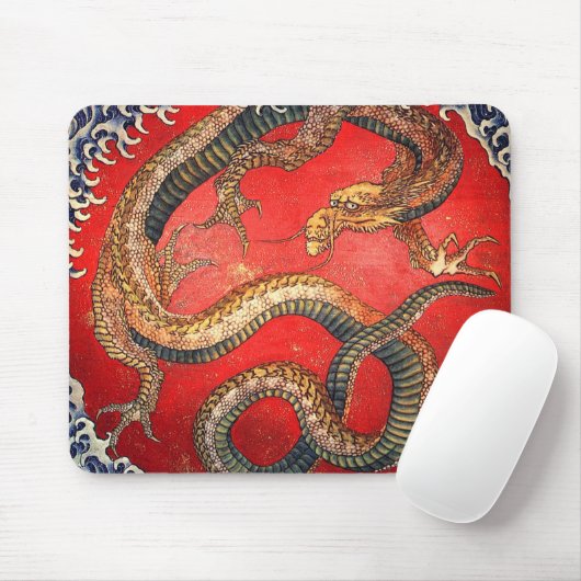 北 斎 の 龍, 北 Hokusai Dragon, Hokusai, Ukiyoe Mousepad (Mit Mouse)