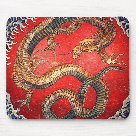 北 斎 の 龍, 北 Hokusai Dragon, Hokusai, Ukiyoe Mousepad (Vorne)