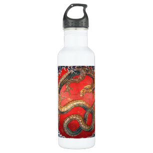 北 斎 龍, 北 Hokusai Dragon, Hokusai, Japan Art Art, A Edelstahlflasche