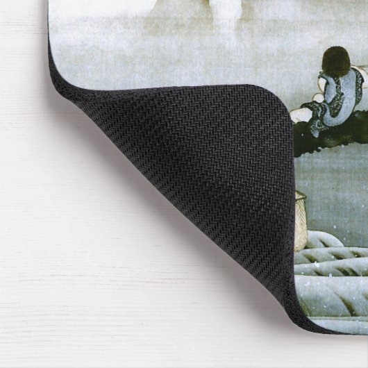 北 斎 Boy & Mt Fuji Fine Art Mousepad (Ecke)