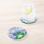 北 斎 Goten-Yama Hill Hokusai Cherry Blossom Fine Ar Sandstein Untersetzer (Seite)