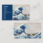 北 斎 Great Wave Off Kanagawa Hokusai Fine Art Visitenkarte (Vorne/Hinten)