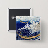 北 斎 Hokusai Ocean Waves Japanische Kunst Button (Vorne & Hinten)