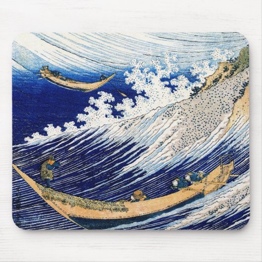 北 斎 Hokusai Ocean Waves Japanische Kunst Mousepad (Vorne)