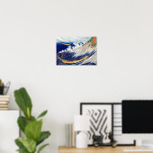 北 斎 Hokusai Ocean Waves Japanische Kunst Poster (Heimbüro)
