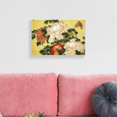 北 斎 Hokusai Peonies & Butterflies Kunstkunst Leinwanddruck (Insitu (Wohnzimmer))
