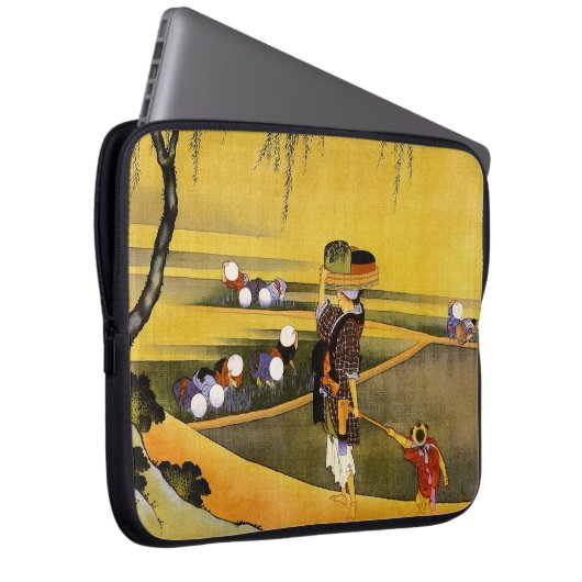 北 斎 Rice Fields Hokusai Fine Art Art Laptopschutzhülle (Vorne Rechts)