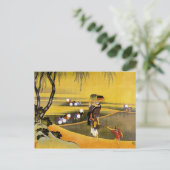 北 斎 Rice Fields Hokusai Fine Art Art Postkarte (Stehend Vorderseite)