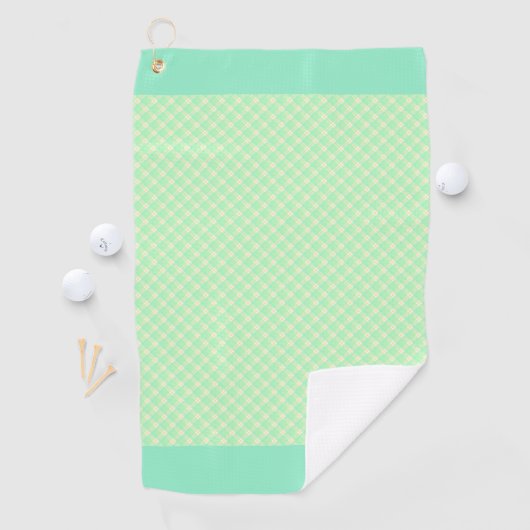 名前 カスタム タータンチェック(ミントグリーン) ゴルフタオル GOLFHANDTUCH (Insitu)
