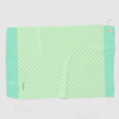 名前 カスタム タータンチェック(ミントグリーン) ゴルフタオル GOLFHANDTUCH (Horizontal)