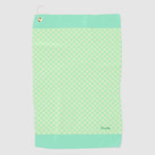 名前 カスタム タータンチェック(ミントグリーン) ゴルフタオル GOLFHANDTUCH (Vorderseite)