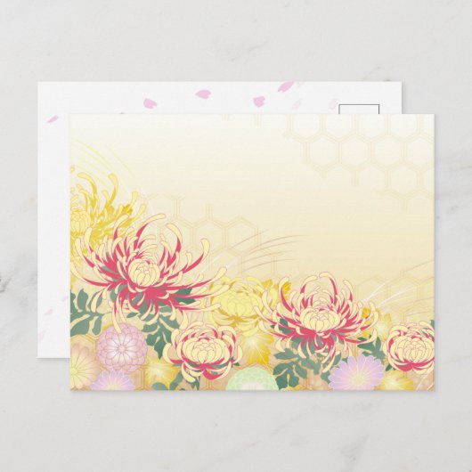 和の美しさを届ける＊菊のポストカード POSTKARTE (Vorne/Hinten)