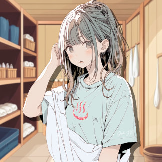 和柄銭湯マークTシャツ|Nihon SENTO T-Shirt 寿司娘 GenerativeAI