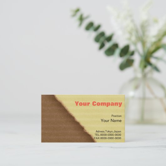 和紙のような VISITENKARTE (Stehend Vorderseite)