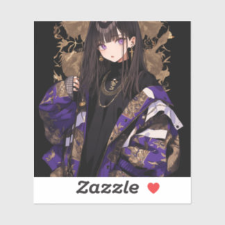 和紫女子のステッカー|寿司娘シール generativeai aufkleber