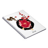 和風 日本の梅とキツネのお面 筆記帳 NOTIZBLOCK (Rechte Seite)