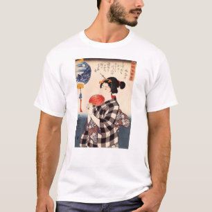 団 扇 を つ 女, 国 Frau mit einem runden Fan, Kuniyoshi T-Shirt