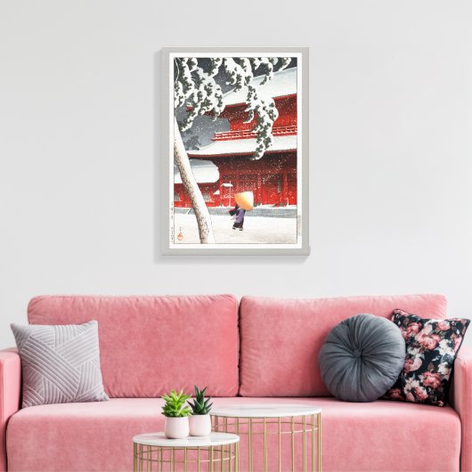 増 上 寺, 川 巴 Zôjô-ji Temple, Hasui Kawase, Woodcut, Leinwanddruck (Insitu (Wohnzimmer))