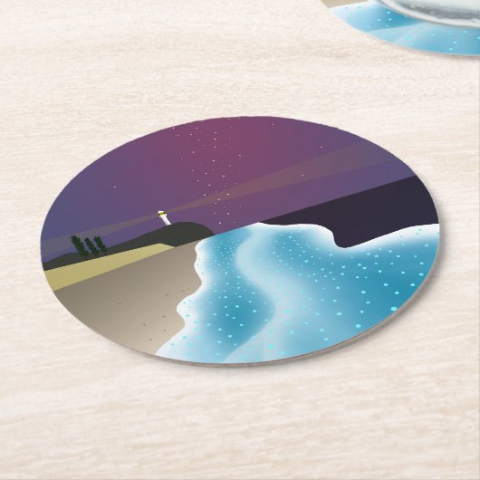 夜光虫 (エメラルドグリーンバージョン) RUNDER PAPPUNTERSETZER (Angewinkelt)