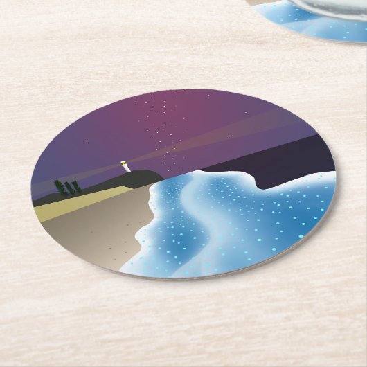 夜光虫 (ブルーバージョン) RUNDER PAPPUNTERSETZER (Angewinkelt)