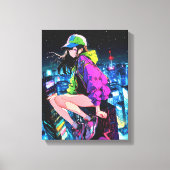 夜景JKアートパネル｜寿司娘 Art Paneel GenerativeAI Leinwanddruck (Vorderseite)