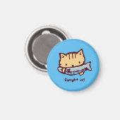 大きなお魚ゲット!| Big Catch! Cute Kitten with a Fish Magnet (Vorderseite/Rückseite)