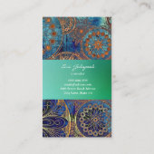 大人女子に上品なでオシャレな青の名刺 VISITENKARTE (Rückseite)