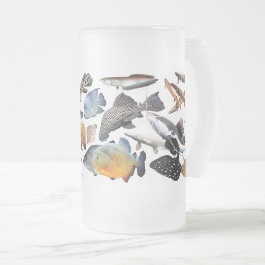 大型熱帯魚のフロストグラスマグカップ MATTGLAS BIERGLAS (VorderseiteRechts)
