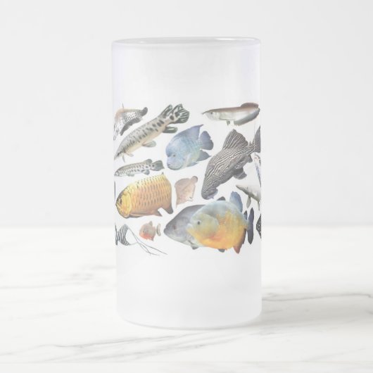 大型熱帯魚のフロストグラスマグカップ MATTGLAS BIERGLAS (Mittel)
