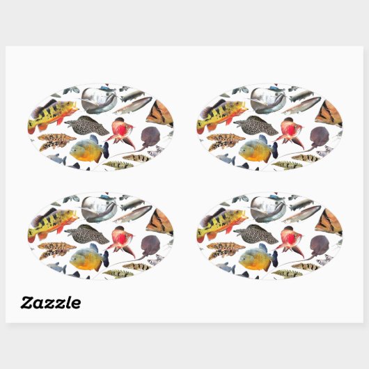 大型熱帯魚 OVALER AUFKLEBER (Blatt)