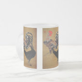 大鶏雌雄図 , Itoh Gyakucyu Mattglastasse (Vorderseite Links)