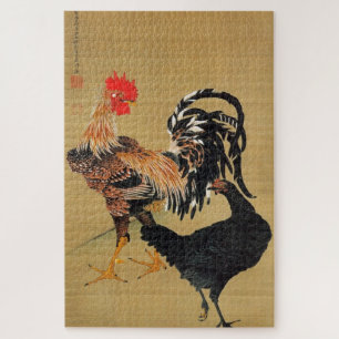 大 鶏 雌 図, 若 冲 Chickens, Jakuchū Puzzle