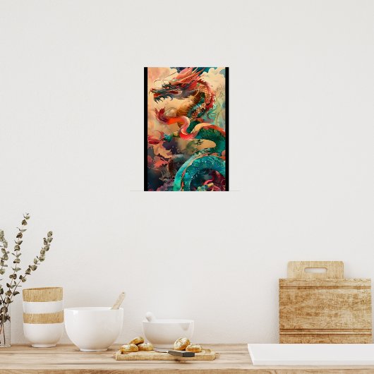 【大】龍彩の舞／Dance of Dragon Colors Poster (Küche)