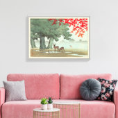 奈 公 園 鹿, Hirsch, Hasui Kawase, 良 Leinwanddruck (Insitu (Wohnzimmer))