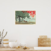 奈 公 園 鹿, Hirsch, Hasui Kawase, 良 Poster (Küche)