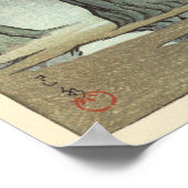 奈 公 園 鹿, Hirsch, Hasui Kawase, 良 Poster (Ecke)