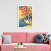 奥 入 瀬 秋, Herbst in Oirase, Hasui Kawase, Woodcut Leinwanddruck (Insitu (Wohnzimmer))