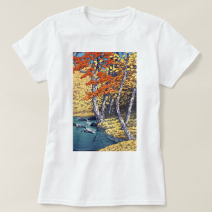 奥 入 瀬 秋, Herbst in Oirase, Hasui Kawase, Woodcut T-Shirt