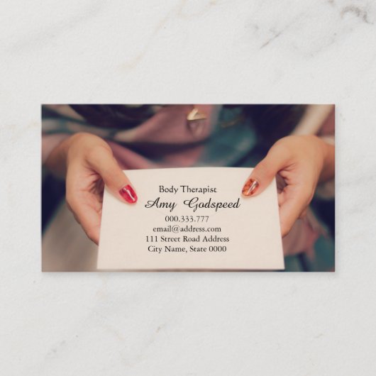 女性の自己紹介カード　オシャレ VISITENKARTE (Vorderseite)