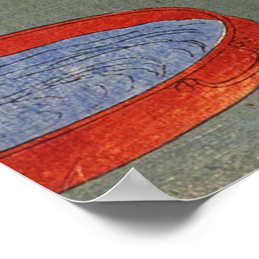 女 と 猫, 国 Frauen und Katze, Kuniyoshi, Ukiyo-e Poster (Ecke)