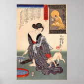 女 と 猫, 国 Frauen und Katze, Kuniyoshi, Ukiyo-e Poster (Vorne)