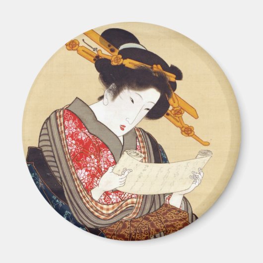 女, 国 貞 Frau, Kunisada, Ukiyo-e Magnet (Vorne)