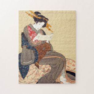 女, 国 貞 Frau, Kunisada, Ukiyo-e Puzzle